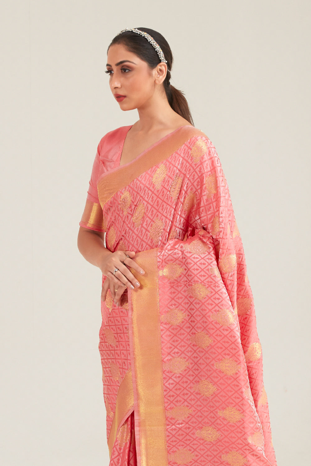 Vsaree Pink Designer Art Silk Saree With Having Rich Pallu And Blouse