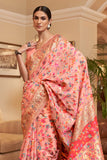 Vsaree Peach Kanjivaram Soft Silk Saree With Designer Border And Blouse