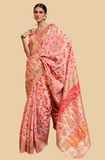 Vsaree Peach Kanjivaram Soft Silk Saree With Designer Border And Blouse