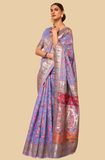 Vsaree Purple Kanjivaram Soft Silk Saree With Designer Border And Blouse