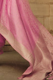 Vsaree Pink Banarasi Silk Designer Saree With Banarasi Border And Blouse