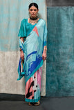 Vsaree Teal Banarasi Silk Designer Saree With Banarasi Border And Blouse