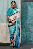 Vsaree Teal Banarasi Silk Designer Saree With Banarasi Border And Blouse