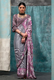 Vsaree Lavender Banarasi Silk Designer Saree With Banarasi Border And Blouse