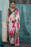 Vsaree Off White Banarasi Silk Designer Saree With Banarasi Border And Blouse