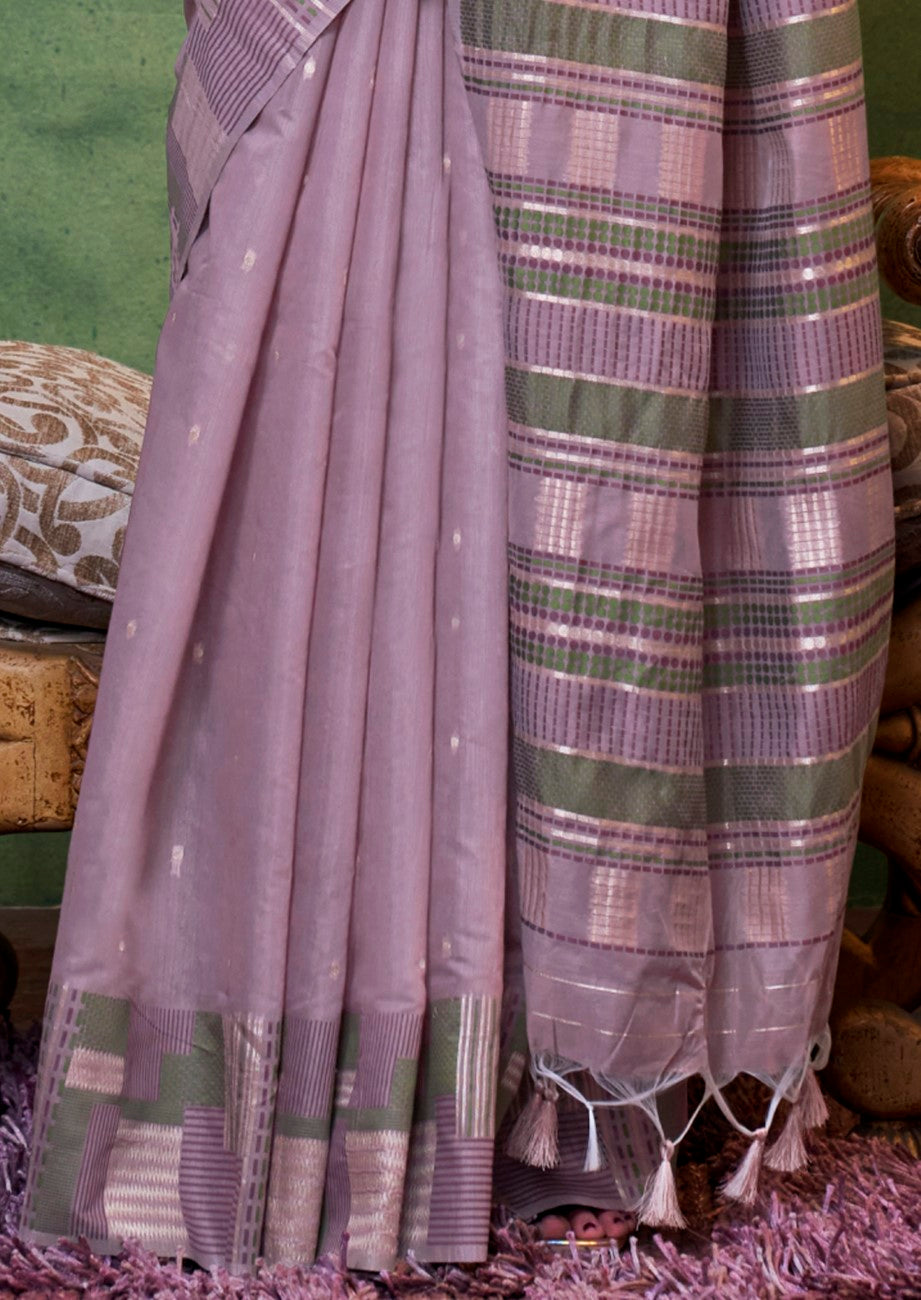 Vsaree Purple Banarasi Silk Designer Saree With Banarasi Border And Blouse