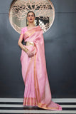 Vsaree Pink Kanjivaram Silk And Zari weaving Saree With Designer Border And Blouse