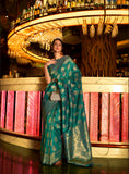 Vsaree Green Banarasi Silk Designer Saree With Banarasi Border And Blouse