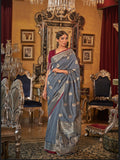 Vsaree Kanjivaram Tussar Silk Designer Saree With Banarasi Zari Weaving Border And Blouse