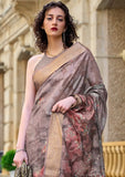 Vsaree Light Brown Banarasi Silk Designer Saree With Banarasi Border And Blouse