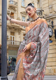 Vsaree Grey Banarasi Silk Designer Saree With Banarasi Border And Blouse