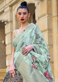 Vsaree Sea Green Banarasi Silk Designer Saree With Banarasi Border And Blouse