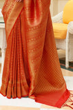 Vsaree Red Kanjivaram Silk And Zari weaving Saree With Designer Border And Blouse