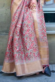 Vsaree Baby Pink Designer Organza Silk Saree With Heavy Rich Pallu And Blouse