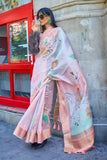 Vsaree Pink Designer Organza Silk Saree With Heavy Rich Pallu And Blouse