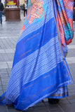 Vsaree Blue Banarasi Silk Designer Saree With Banarasi Border And Blouse