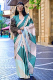 Vsaree Cream Banarasi Silk Designer Saree With Banarasi Border And Blouse