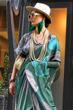 Vsaree Dark Green Banarasi Silk Designer Saree With Banarasi Border And Blouse