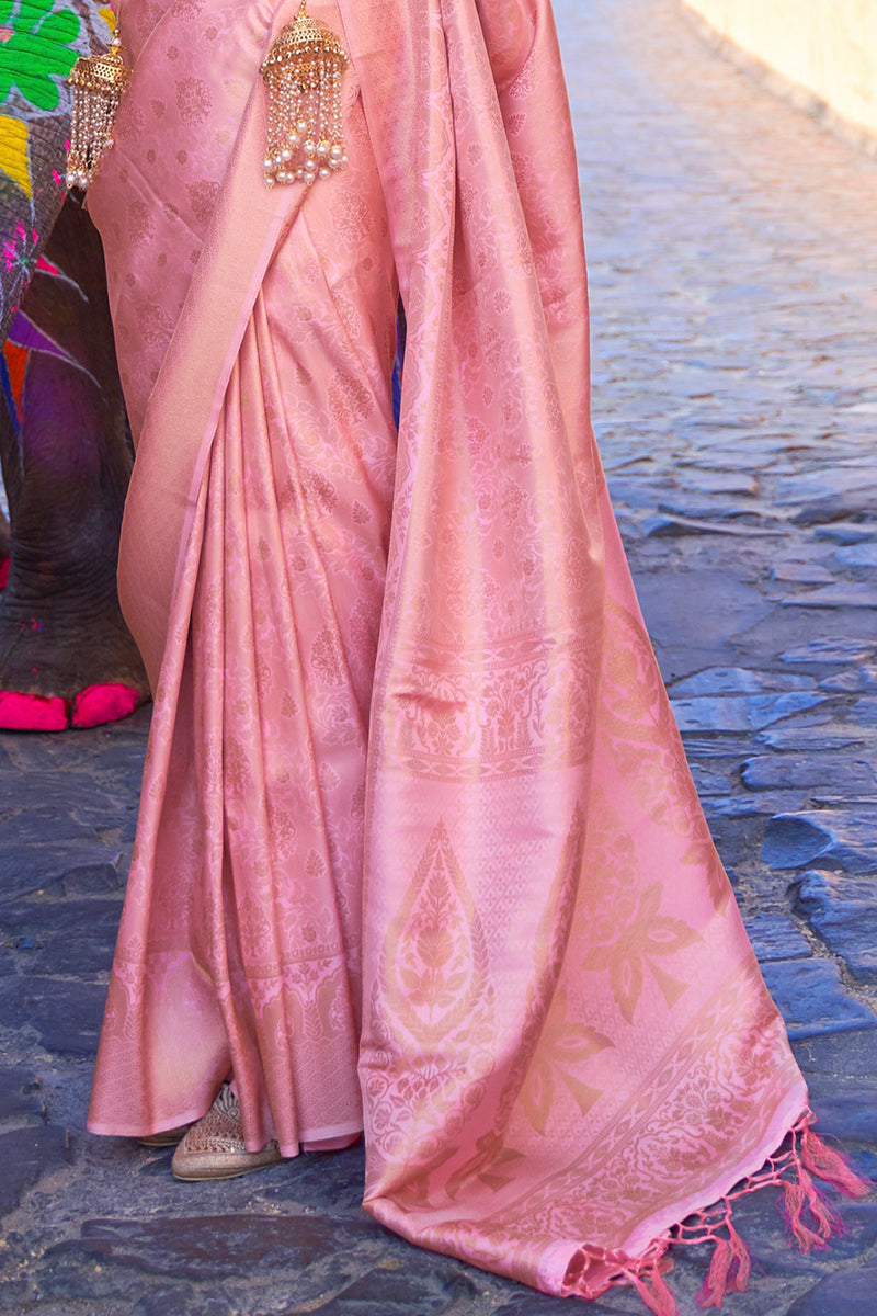 Vsaree Pink Designer Art Silk Saree With Having Rich Pallu And Blouse