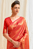 Vsaree Red Designer Banarasi Silk Saree With Having Rich Pallu And Blouse