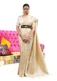 Vsaree Cream Banarasi Silk Zari Weaving Work With Banarasi Design Saree And Blouse