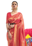 Vsaree Red Banarasi Silk Zari Weaving Work With Banarasi Design Saree And Blouse