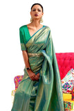 Vsaree Green Banarasi Silk Zari Weaving Work With Banarasi Design Saree And Blouse