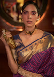 Vsaree Purple Designer Art Silk Saree With Having Rich Pallu And Blouse