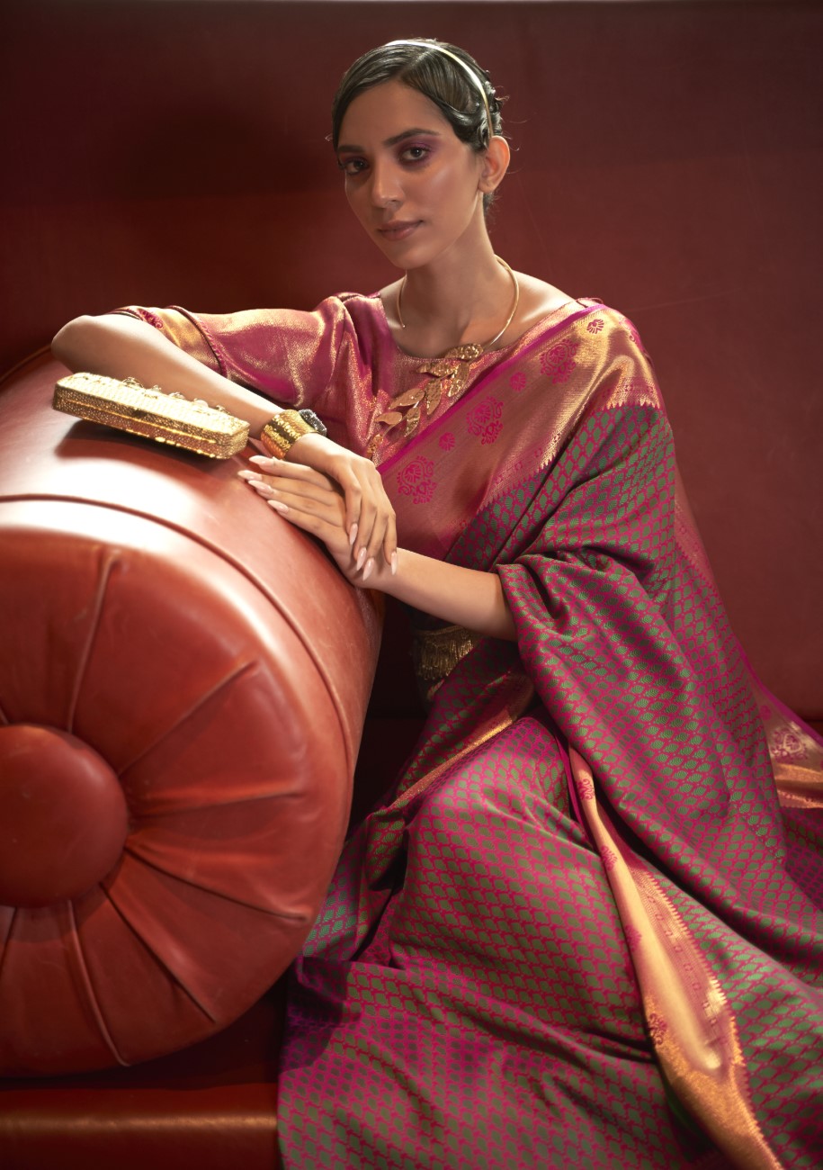 Vsaree Rani Pink Designer Art Silk Saree With Having Rich Pallu And Blouse