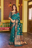 Designer Banarasi Soft Silk Saree With Pure Golden Zari Border And Blouse