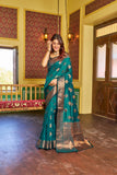 Designer Banarasi Soft Silk Saree With Pure Golden Zari Border And Blouse