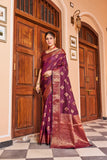 Designer Banarasi Soft Silk Saree With Pure Golden Zari Border And Blouse