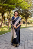 Vsaree Kanjivaram Soft Satin Silk Zari Weaving Border With Woven Rich Pallu And Blouse For Women