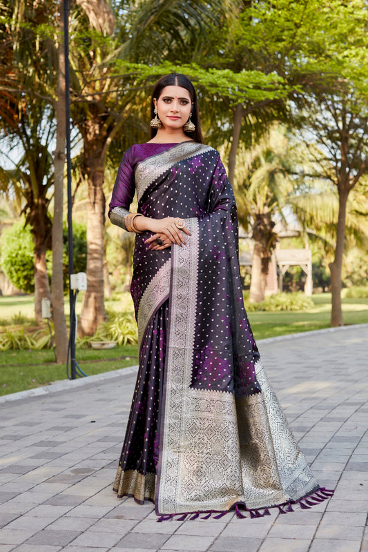 Vsaree Kanjivaram Soft Satin Silk Zari Weaving Border With Woven Rich Pallu And Blouse For Women