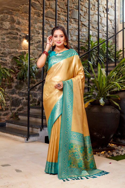 Vsaree Tissue Silk Fancy Wear Saree With Blouse For Women