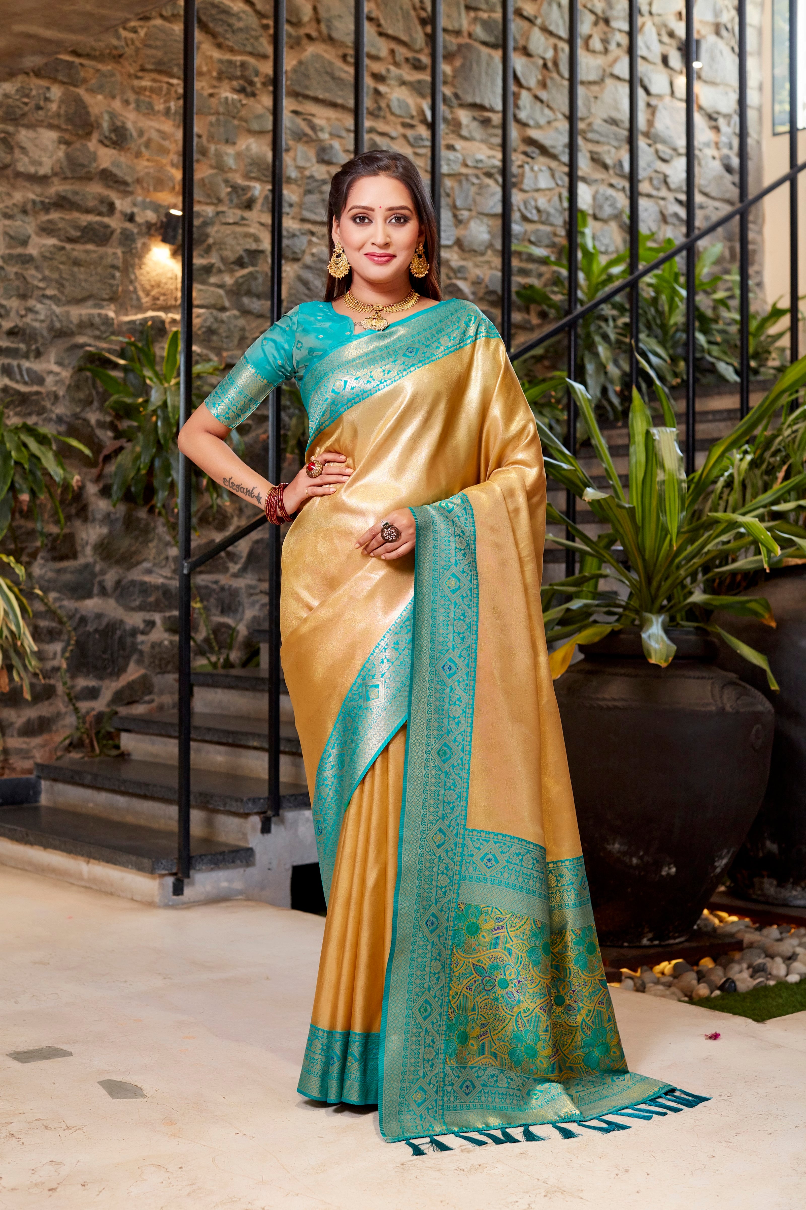 Vsaree Tissue Silk Fancy Wear Saree With Blouse For Women