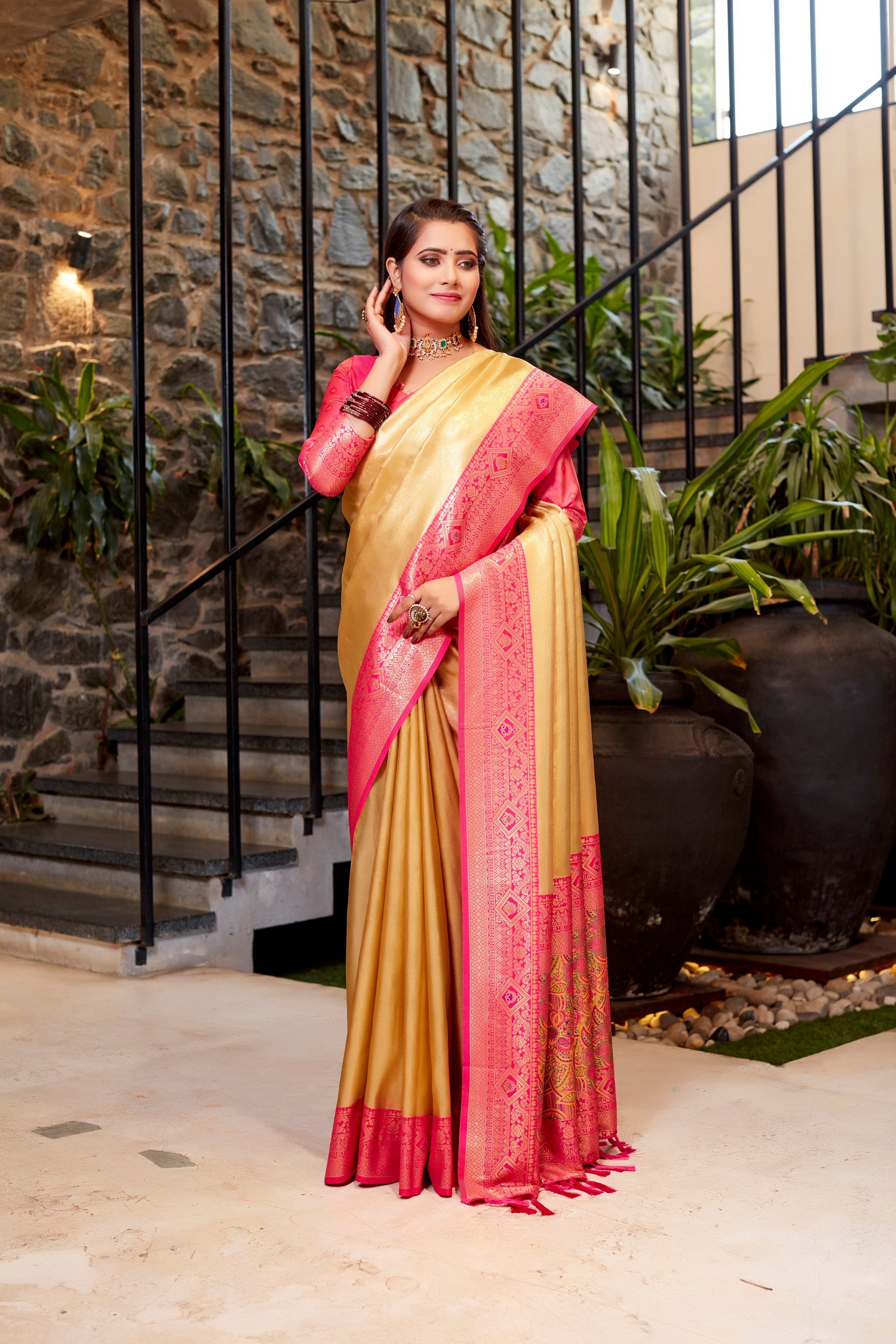 Vsaree Tissue Silk Fancy Wear Saree With Blouse For Women