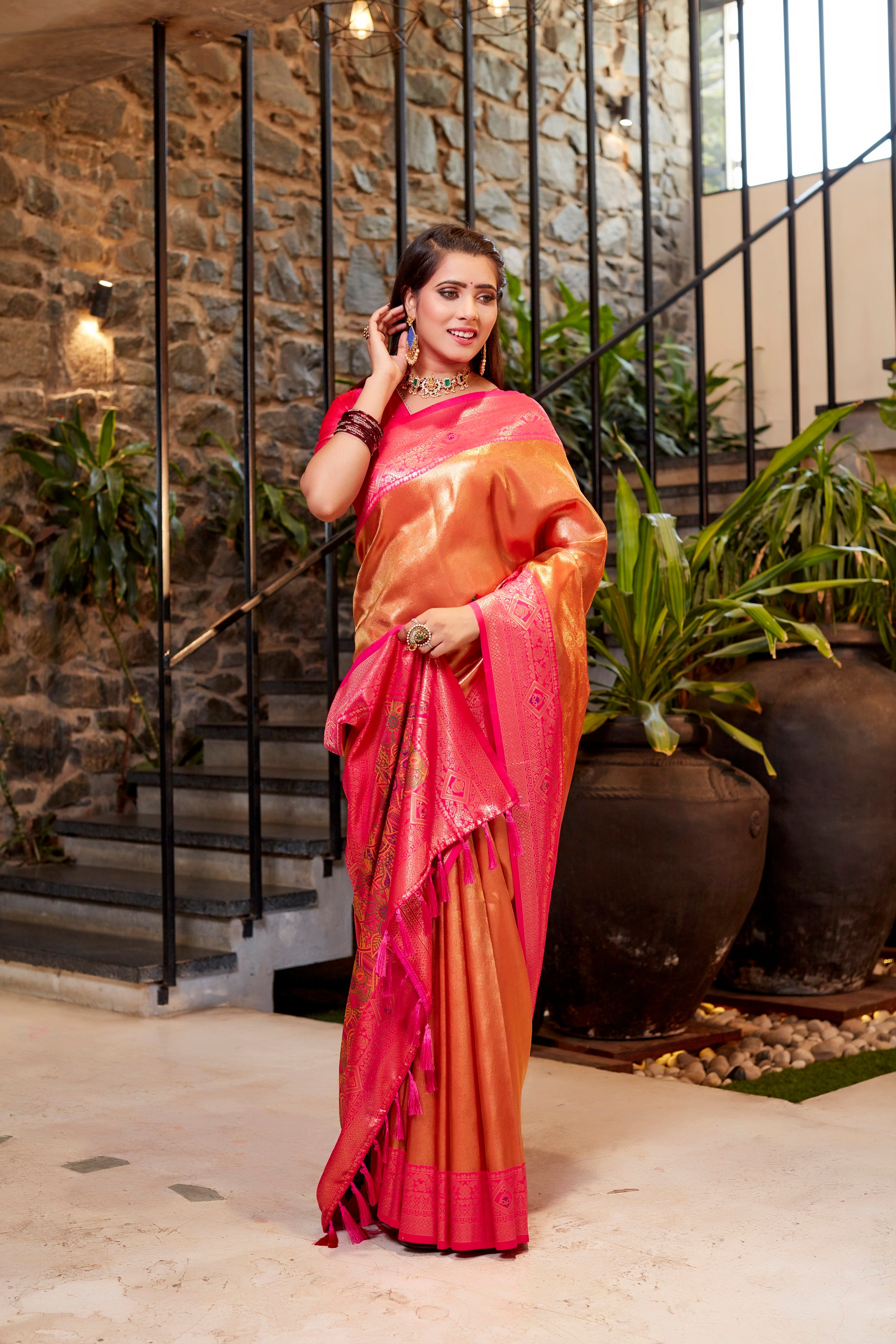 Vsaree Tissue Silk Fancy Wear Saree With Blouse For Women