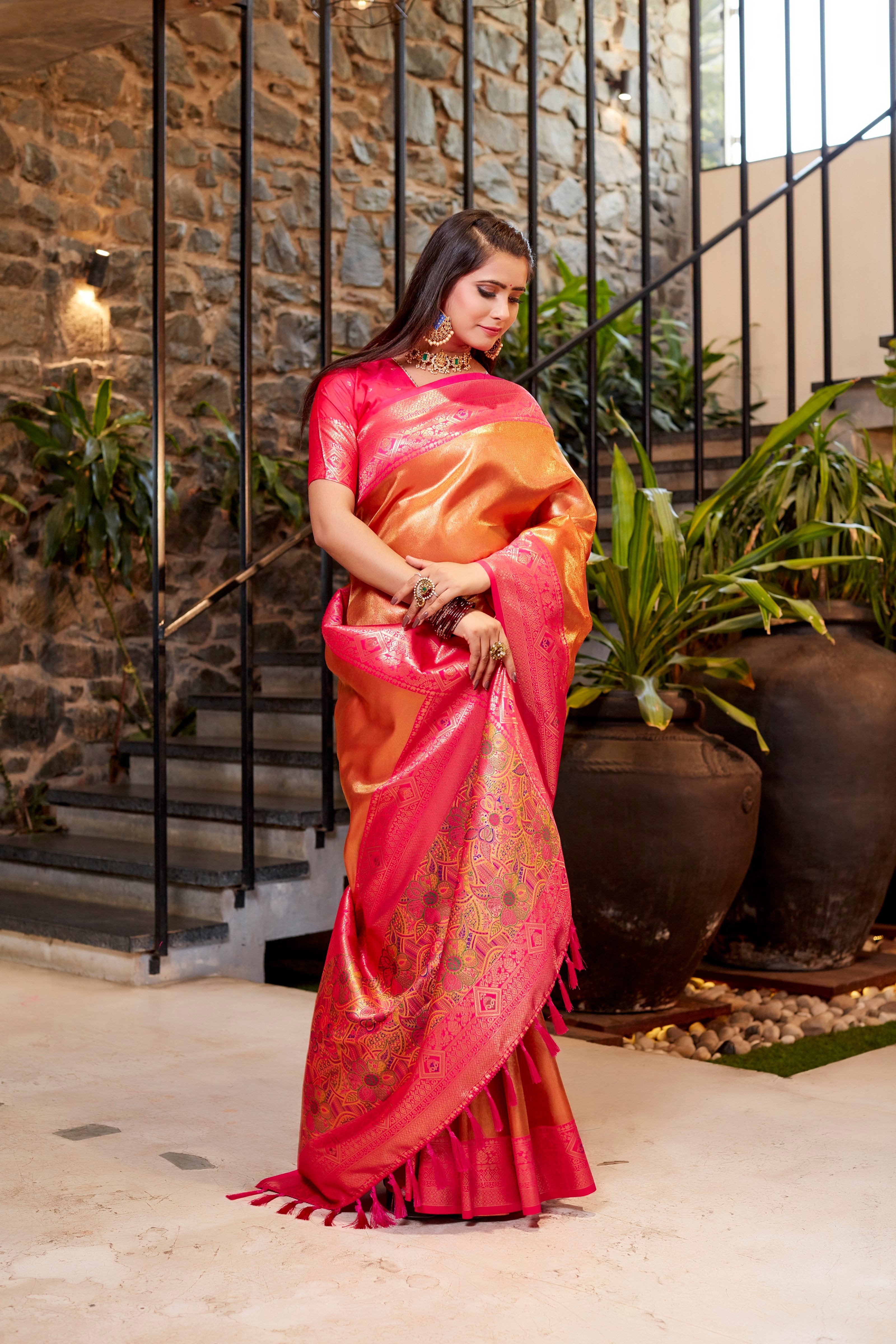 Vsaree Tissue Silk Fancy Wear Saree With Blouse For Women