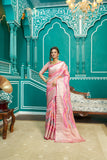 Designer Banarasi Kanjivaram Silk Golden Border With Banarasi Design Saree And Blouse