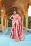 Designer Banarasi Kanjivaram Silk Golden Border With Banarasi Design Saree And Blouse