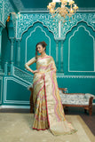 Designer Banarasi Kanjivaram Silk Golden Border With Banarasi Design Saree And Blouse