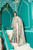 Designer Banarasi Kanjivaram Silk Golden Border With Banarasi Design Saree And Blouse