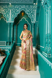 Designer Banarasi Kanjivaram Silk Golden Border With Banarasi Design Saree And Blouse