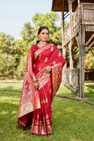 Vsaree Kanjivaram Soft Satin Silk Zari Weaving Border And Woven Pallu Saree With Blouse For Women