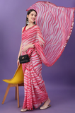 Vsaree Pink Banglory Designer And Printed Work Saree With Banglory Blouse For Women