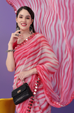 Vsaree Pink Banglory Designer And Printed Work Saree With Banglory Blouse For Women