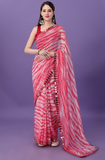 Vsaree Pink Banglory Designer And Printed Work Saree With Banglory Blouse For Women