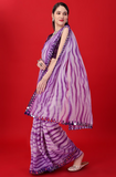 Vsaree Purple Banglory Designer And Printed Work Saree With Banglory Blouse For Women