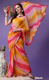 Vsaree Yellow Banglory Designer And Printed Work Saree With Banglory Blouse For Women